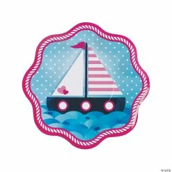 Brand new 👍 Nautical Girl Paper Dinner Plates - 8 Ct. ⭐