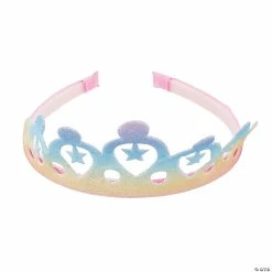 Promo π Pastel Rainbow Glitter Tiaras - 12 Pc. π
