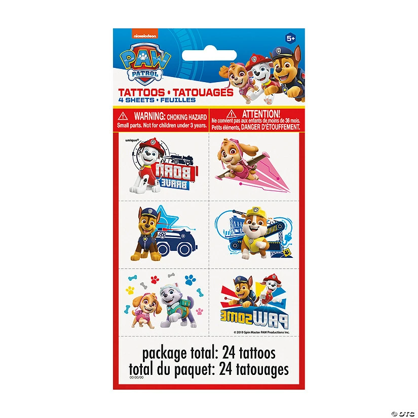 New π Paw Patrolβ’ Temporary Tattoos - 24 Pc. π€© 3 New π Paw Patrolβ’ Temporary Tattoos - 24 Pc. π€©