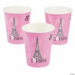 Flash Sale 🔥 Perfectly Paris Eiffel Tower Pink Paper Cups - 8 Pc. 🛒
