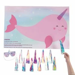 Wholesale ✔️ Pin the Horn on the Narwhal Party Game 😀