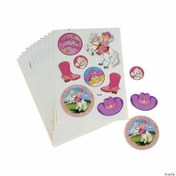 Cheapest 👍 Pink Cowgirl Sticker Sheets - 12 Pc. ✔️