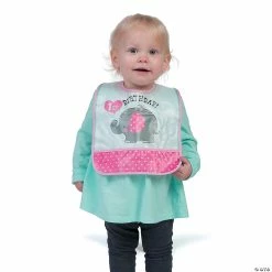Cheap 😍 Pink Elephant 1st 🥳 Birthday Bib 🎉 -Deals Supplies Store pink elephant 1st birthday bib13771216 a01