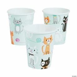 Discount 🥰 Purr-Fect Party Cats & Yarn Paper Cups - 8 Pc. 😉