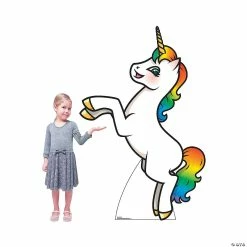 Budget 👏 Rainbow Unicorn Cardboard Stand-Up 👍 -Deals Supplies Store rainbow unicorn cardboard stand up13847239 a02