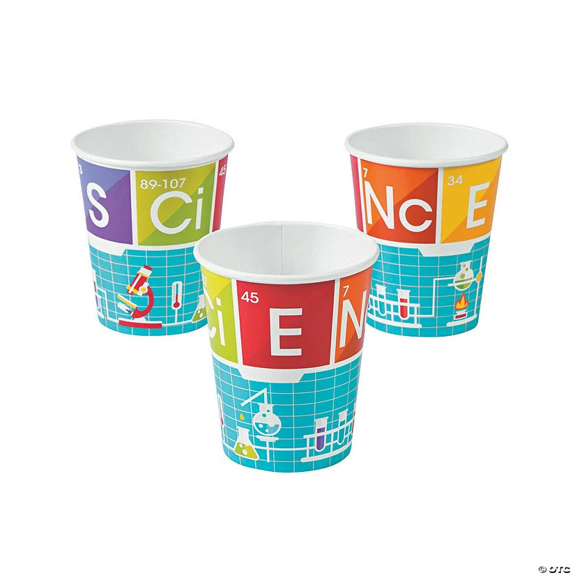 Wholesale β¨ Science Party Chemistry & Periodic Table Paper Cups - 8 Pc. π 3 Wholesale β¨ Science Party Chemistry & Periodic Table Paper Cups - 8 Pc. π