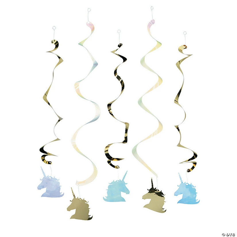Budget π₯° Sparkle Unicorn Hanging Swirl Decorations - 5 Pc. π 3 Budget π₯° Sparkle Unicorn Hanging Swirl Decorations - 5 Pc. π