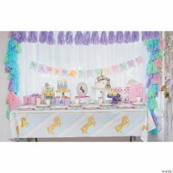 Flash Sale 😉 Sparkle Unicorn Plastic Tablecloth 🎁 -Deals Supplies Store sparkle unicorn plastic tablecloth13798039 a01