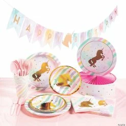 Buy 💯 Sparkle Unicorn Tableware Kit for 8 Guests 🥰