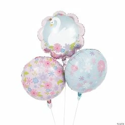 New 😀 Sweet Swan 18" Mylar Balloon Set - 3 Pc. 💯