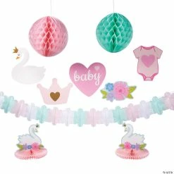 Discount 🤩 Sweet Swan Baby Shower Decorating Kit - 10 Pc. 👍
