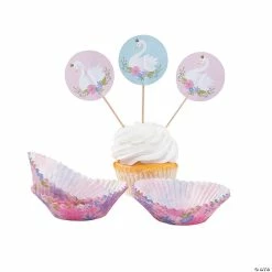 Buy ✔️ Sweet Swan Cupcake Wrappers with Picks - 100 Pc. 🧨