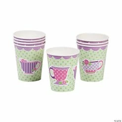 Flash Sale 🌟 Tea Party Purple & Green Polka Dot Paper Cups - 8 Pc. 🧨