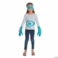 Deals 🎁 Teal & White Superhero Accessories - 4 Pc. 🔔