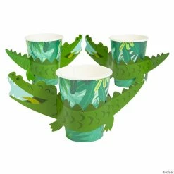 Buy ⌛ Tropical Jungle Paper Cups with Alligator Sleeves - 8 Pc. 👍