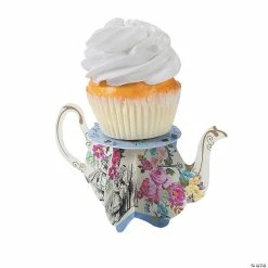 Promo ❤️ Truly Alice Teapot Cupcake Stands - 6 Pc. 🧨
