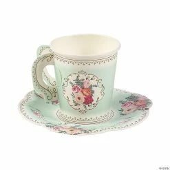 Outlet 🛒 Truly Scrumptious Floral Tea Cup Set- 12 Pc. 🔔