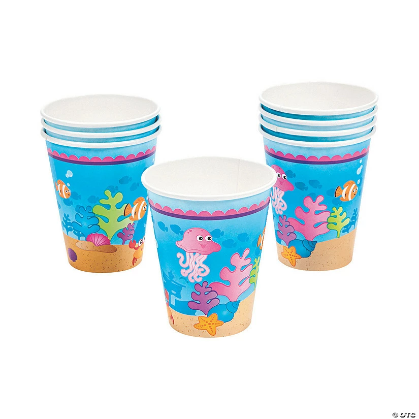 Budget π Under the Sea Mermaid Party Paper Cups - 8 Ct. π 3 Budget π Under the Sea Mermaid Party Paper Cups - 8 Ct. π