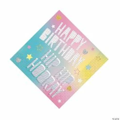 Discount 🔔 Unicorn 🥳 Birthday Hip Hip Hooray Luncheon Napkins - 16 Pc. 🤩