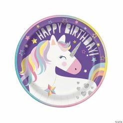 Deals 🔥 Unicorn 🎂 Birthday Paper Dinner Plates - 8 Ct. 👍