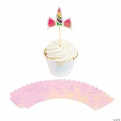 Promo 😀 Unicorn Cupcake Wrappers with Picks - 48 Pc. 🔔