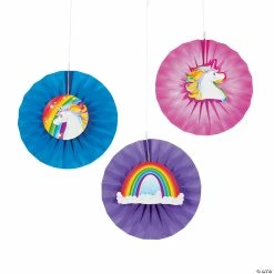 Cheap 🔥 Unicorn Hanging Fans with Icons - 12 Pc. ✔️