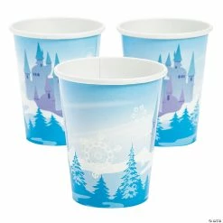 Deals 💯 Winter Princess Snow Castle Paper Cups - 8 Pc. 🔥