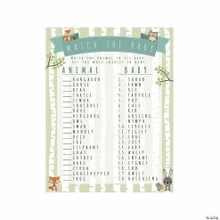 Budget โจ Woodland Baby Shower Match Game ๐