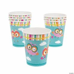 Best Sale ❤️ You’re A Hoot Gingham Owl Blue Paper Cups - 8 Ct. 💯